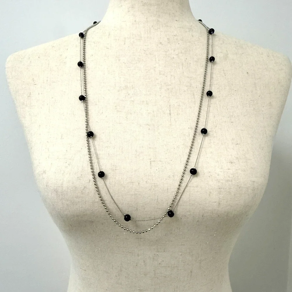 Lia Sophia Set of 2 Detachable Necklaces w/Infinite Clasp Silver Tone NWT